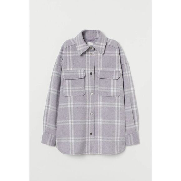 H&M Overshirt Jacket Oversized Shacket Lined - Picture 4 of 4